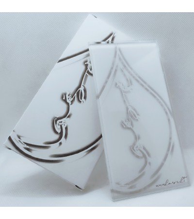 "Lase" Large glass palette for eyelashes, 7x14cm