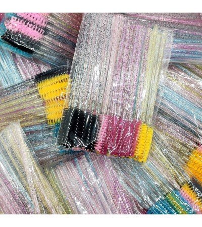 Eyelash combs, GLITTER multi-colored mix, 50pcs/pack