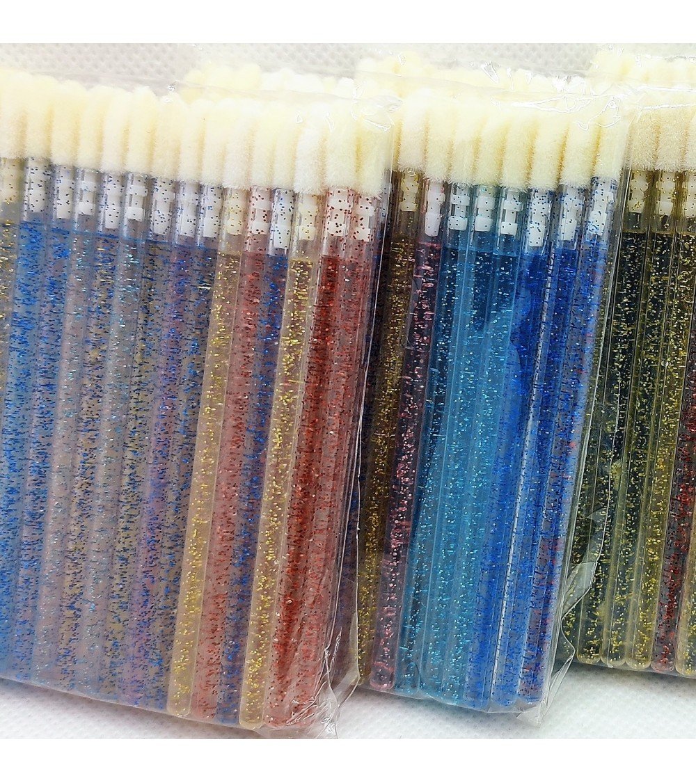 Applicators, GLITTER multicolor mix, 50pcs/pack
