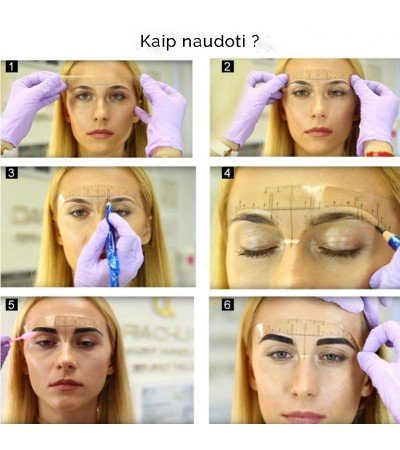 Self-adhesive eyebrow ruler