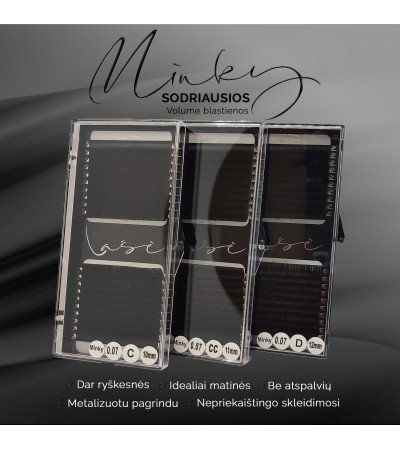 "Lase" Minky 0,07mm the RICHEST BLACK volume eyelash extensions