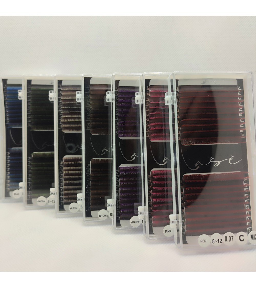 0,07mm "Lašė" MINK Ombre volume blakstienos priauginimui 0,07mm "Lašė" MINK Ombre volume blakstienos priauginimui