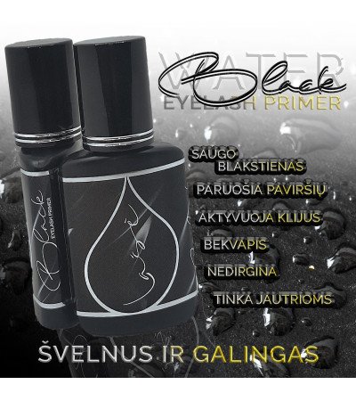 Lašė "Black Water" blakstienų Primeris / aktivatorius, be alkoholio, 15ml, Pagaminta EU