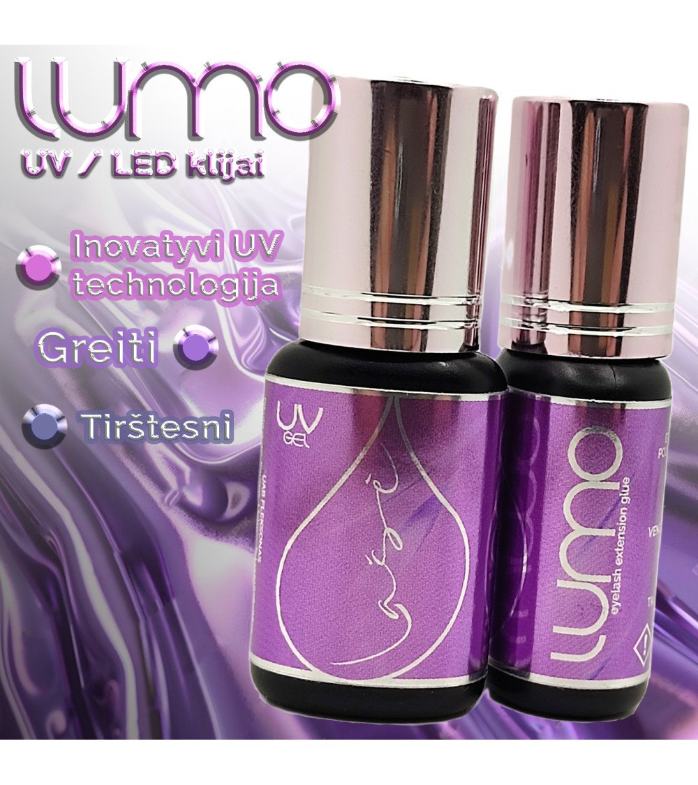 "Lašė" LUMO klijai UV / LED blakstienų priauginimui / 5ml. 0,5-1sek "Lašė" LUMO klijai UV / LED blakstienų priauginimui / 5ml. 0,5-1sek