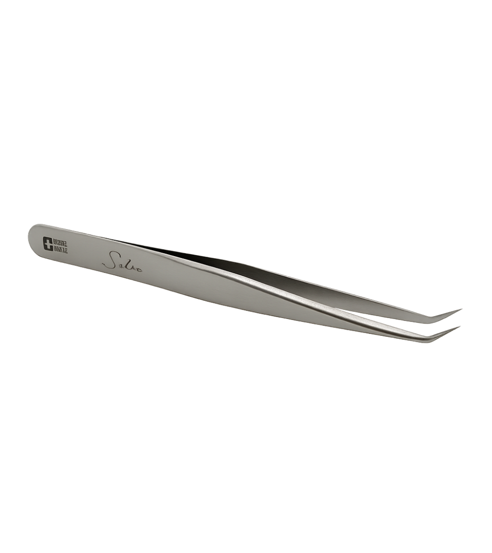 "SOLO" 45 degree, Luxury class Swiss tweezer, for eyelash extensions