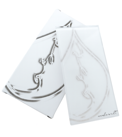 "Lase" Large glass palette for eyelashes, 7x14cm