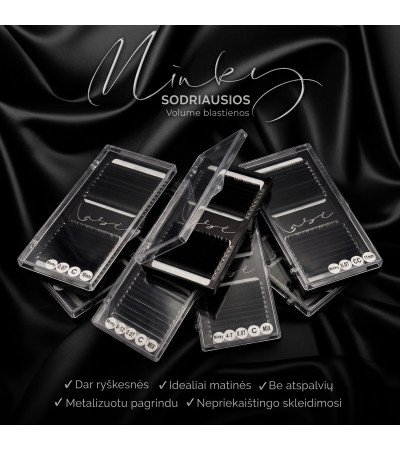 "Lašė" Minky 0,07mm SODRIAUSIOS volume blakstienos priauginimui